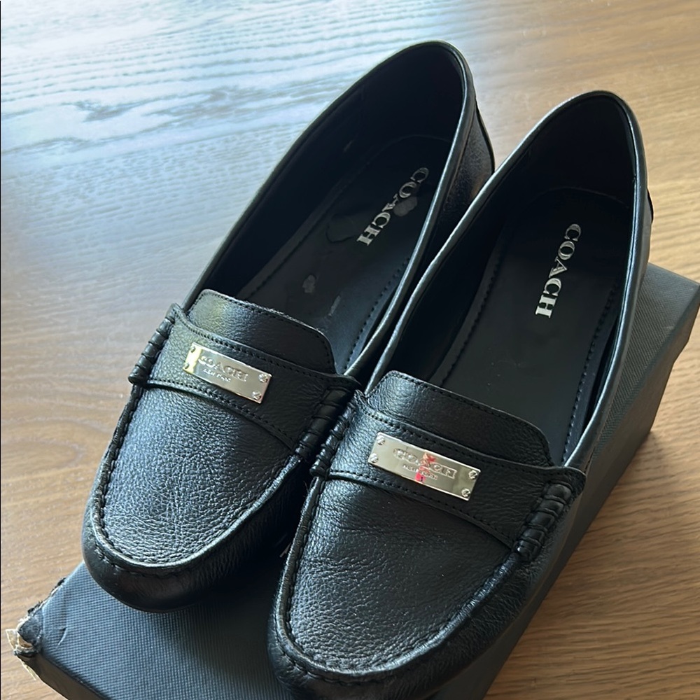 Coach Fredrica Loafer Women’s Black Leather Driving Moccasins Flats size 11